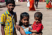 The great Chola temples of Tamil Nadu - The Sri Ranganatha Temple of Srirangam. Pilgrims visiting the temple. 